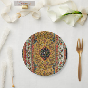 Assiettes En Carton Tapis Élegant Tapisserie Perse Antique Riche