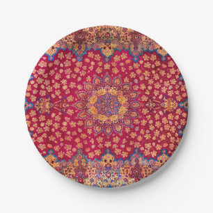 Assiettes En Carton Tapis floral persan décoratif vintage