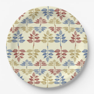 Assiettes En Carton tapisserie botanique vintage