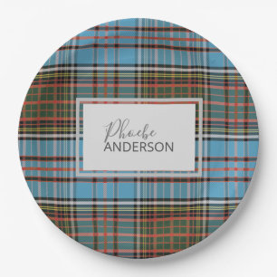 Assiettes En Carton Tartan Clan Anderson Chèque Plaid personnalisé