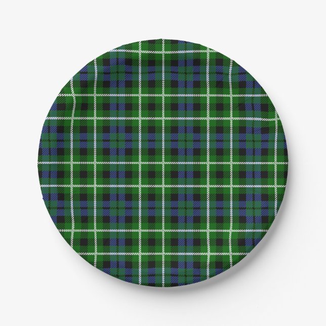 Assiettes En Carton Tartan de Graham de clan (Devant)