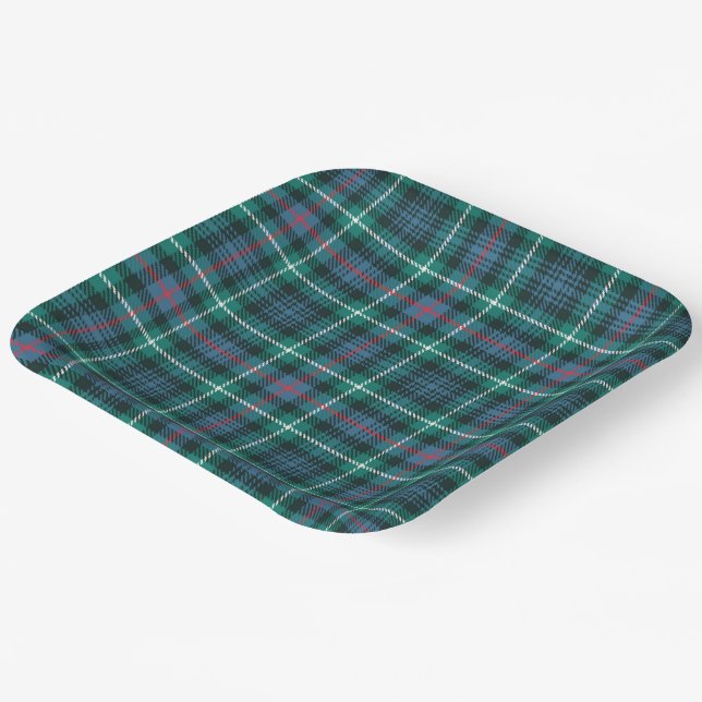 Assiettes En Carton Tartan Plaid Blue Green Red Christmas Festive (Angulaire)
