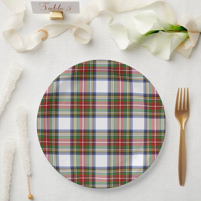 Assiettes En Carton Tartan Royal Stewart Robe Écossaise (Mariage)