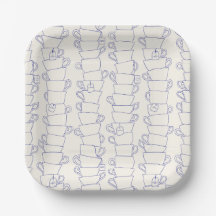 Tasse de thé anglais bleu rayures