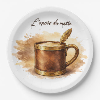 Assiettes En Carton Tasse l'encre du matin