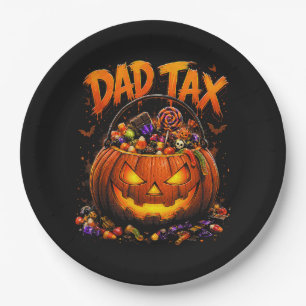 Assiettes En Carton Taxe Papa Drôle Halloween Citrouille