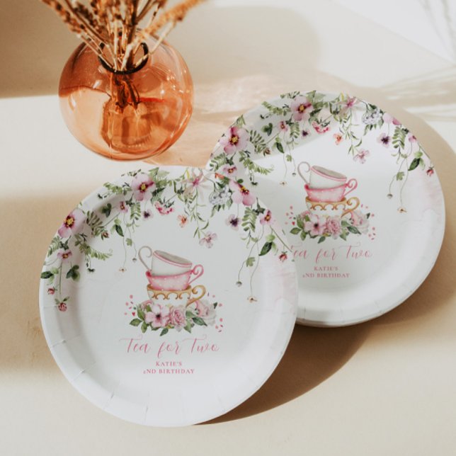 Assiettes En Carton Tea Party 2e Plaques d'anniversaire (Créateur téléchargé)