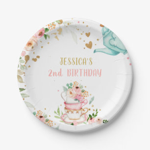Assiettes En Carton Tea Party Thé floral Anniversaire Par thé Floral