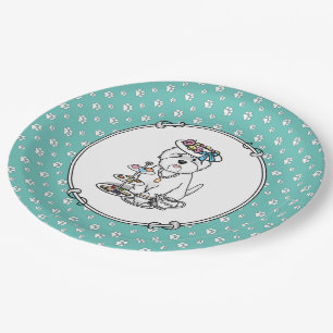 Assiettes En Carton Tea Party Westie - West Highland White Terrier