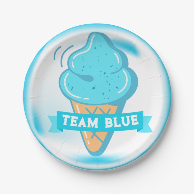 Assiettes En Carton Team Blue Ice Cream Genre Revela (Devant)