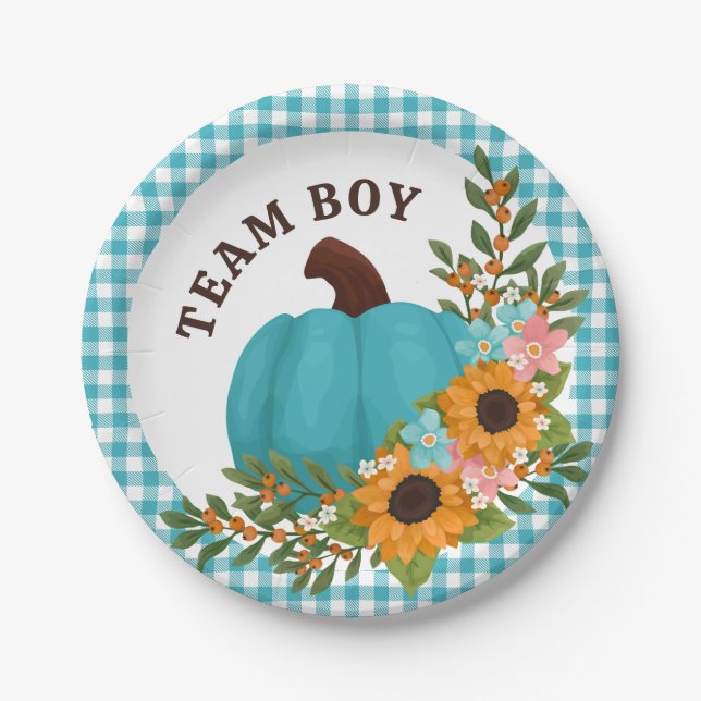 Assiettes En Carton Team Boy Sunflowers Little Citrouille Genre Reveil (Devant)