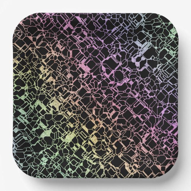 Assiettes En Carton techno rainbo : (Recto)