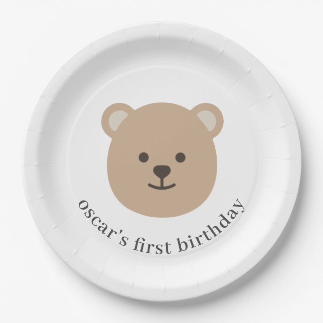 Assiettes En Carton Teddy Bear (Devant)