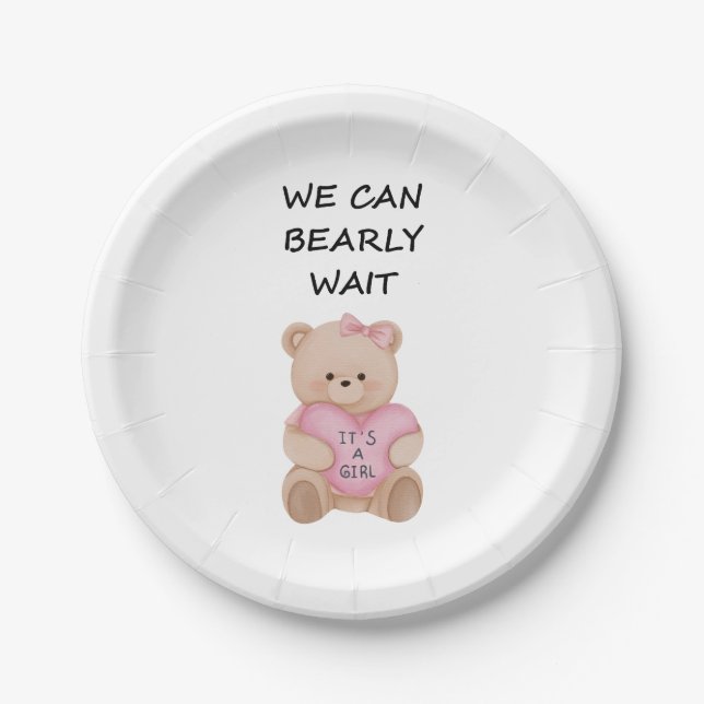 Assiettes En Carton Teddy Bear Baby Shower (Devant)