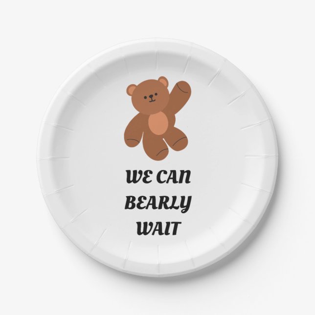 Assiettes En Carton Teddy Bear Baby Shower (Devant)
