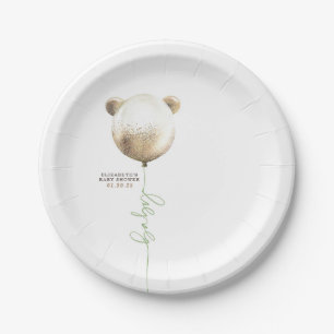 Assiettes En Carton Teddy Bear Gold Parties scintillant Balloon Baby s