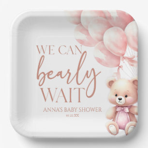 Assiettes En Carton Teddy Bear Pink Nous Pouvons Bearly Wait Baby show