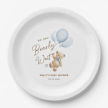 Teddy Bear We Can Bearly Wait Baby Boy Shower