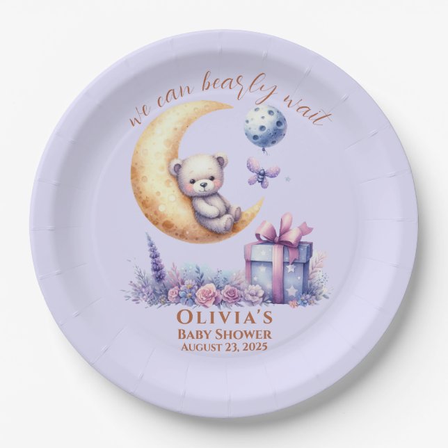 Assiettes En Carton Teddy Bear We Can Bearly Wait  Paper Plate (Devant)