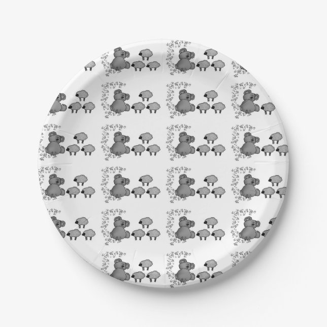 Assiettes En Carton Teddy et Sheep Party Plaque (Devant)