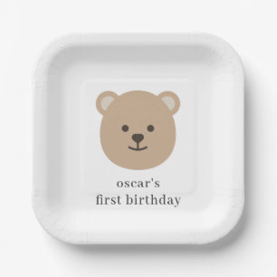 Assiettes En Carton Teddy Face de l'ours
