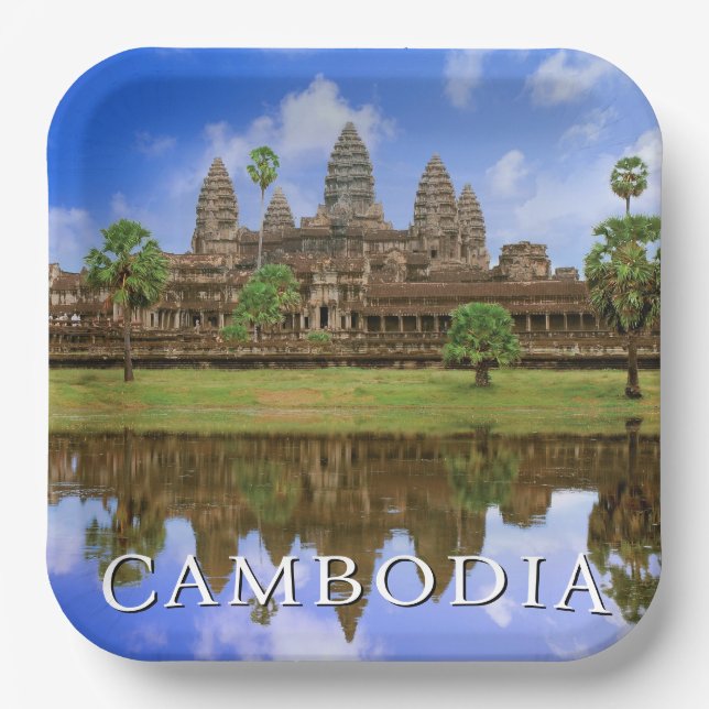 Assiettes En Carton Temple d'Angkor Vat | Kampuchea, Cambodge (Recto)