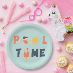Assiettes En Carton temps de la piscine. Plaques et fournitures de par