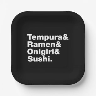 Assiettes En Carton Tempura & Ramen & Onigiri & Sushi.