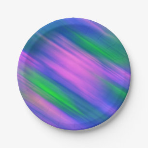 Assiettes En Carton Tendance Neon Bright bleu vert rose Abstrait