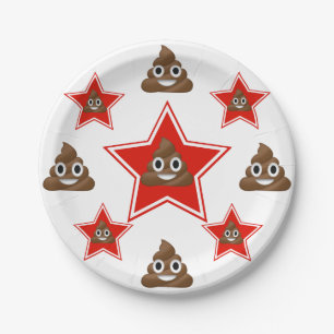 Assiettes En Carton Tenez le premier rôle un Emoji Poo