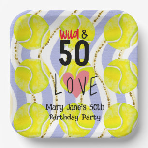 Assiettes En Carton Tennis 50e anniversaire Wild 50 Love for Player