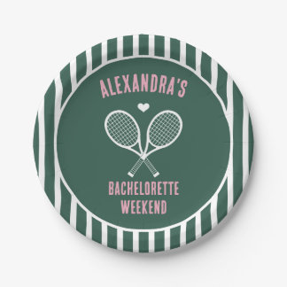 Assiettes En Carton Tennis Bachelorette party preppy green