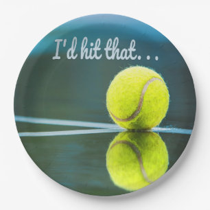 Assiettes En Carton Tennis-ball je frappais ce cadeau drôle