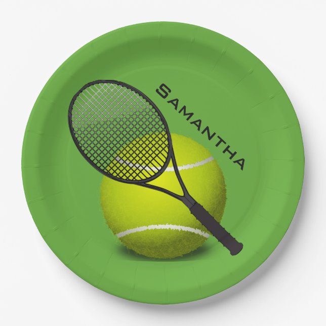 Assiettes En Carton Tennis Design Papier Plaque (Devant)