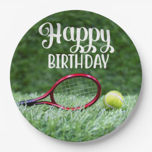 Assiettes En Carton Tennis Joyeux    AnniversairePlaques de papier