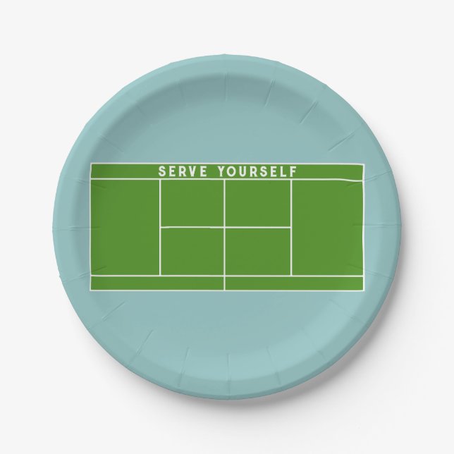 Assiettes En Carton Tennis Party (Devant)