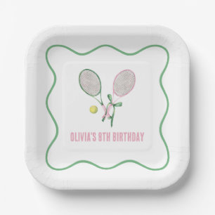 Assiettes En Carton Tennis preppy plaid anniversaire