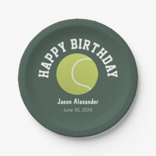 Assiettes En Carton Tennis Thème Anniversaire Fête Plaques Papier Vais