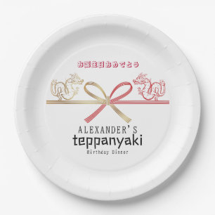 Assiettes En Carton Teppanyaki japonais Steakhouse Dragon Anniversaire