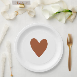 Assiettes En Carton Terracotta Bohemian brûlé Baby shower orange