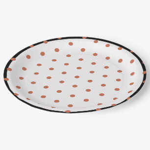 Assiettes En Carton Terre Cuite Points noirs