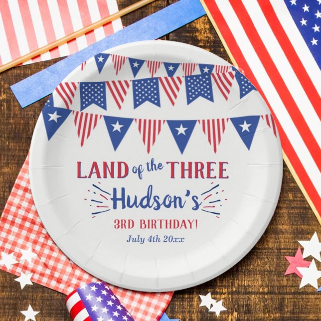 Assiettes En Carton Terre Des Trois ! 4 juillet 3ème anniversaire (Créateur téléchargé)