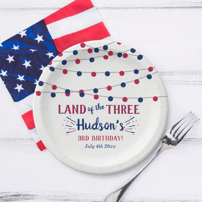 Assiettes En Carton Terre Des Trois ! 4 juillet 3ème anniversaire (Créateur téléchargé)