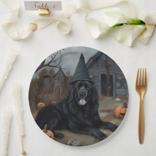 Assiettes En Carton Terre-Neuve Citrouille Halloween effroi