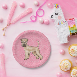 Assiettes En Carton Tervueren à poil doux Terrier Chien Motif Cœur Ros