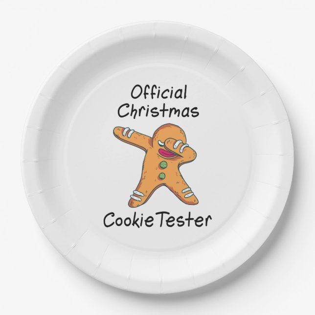 Assiettes En Carton Testeur officiel de biscuits de Noël (Devant)