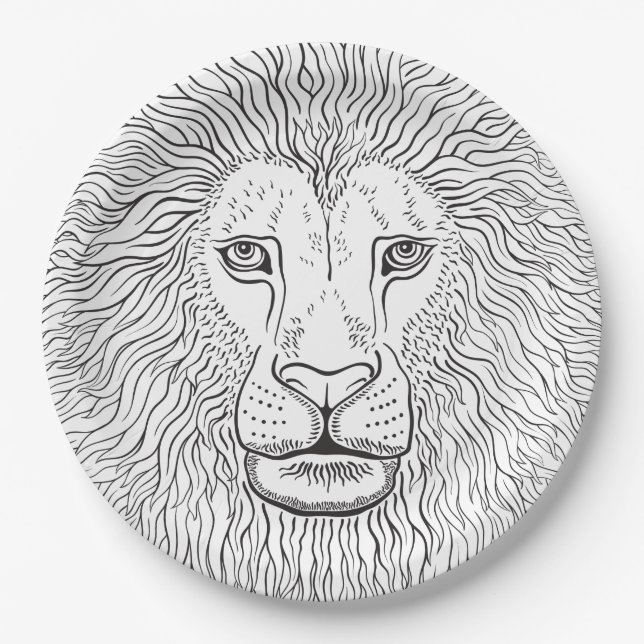 Assiettes En Carton Tête de lion (Devant)