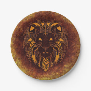 Assiettes En Carton Tête de lion rustique