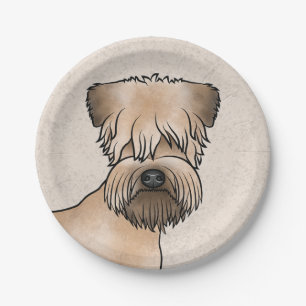 Assiettes En Carton Tête de Terrier Irlandais à Poil Souple sur fond b