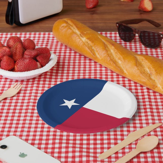 Assiettes En Carton Texan Flag, Flag of Texas (Pique-nique)
